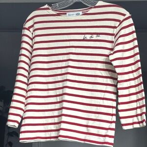 Madewell Red and White Striped Shirt
